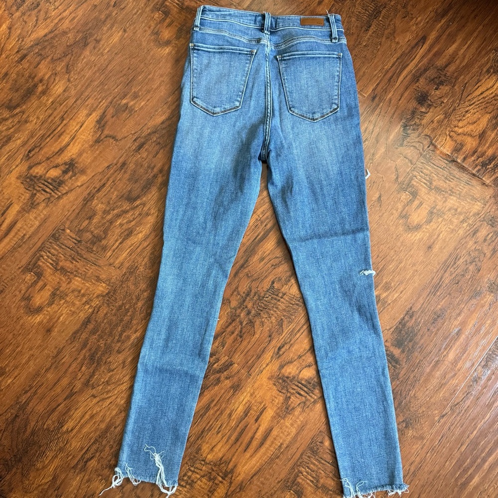 Abercrombie & Fitch Jeans Women's Sz 4 High Rise Skinny Blue Stretch Distressed - Picture 6 of 7